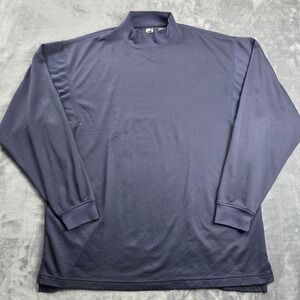 FootJoy Mens XL Navy Blue‎ Mock Neck Long Sleeve Golf Performance Shirt FJ Logo